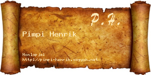 Pimpi Henrik névjegykártya